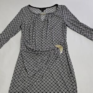 Thalia Sodi Black and White 3/4 Sleeve Dress
